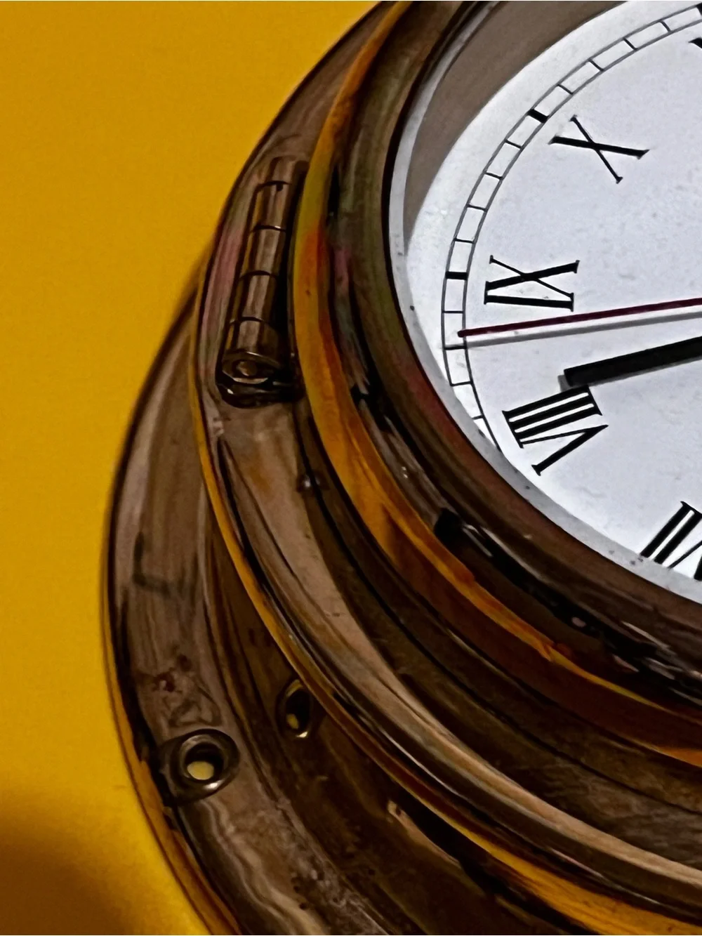 Vintage small Brass Clock - Gold
